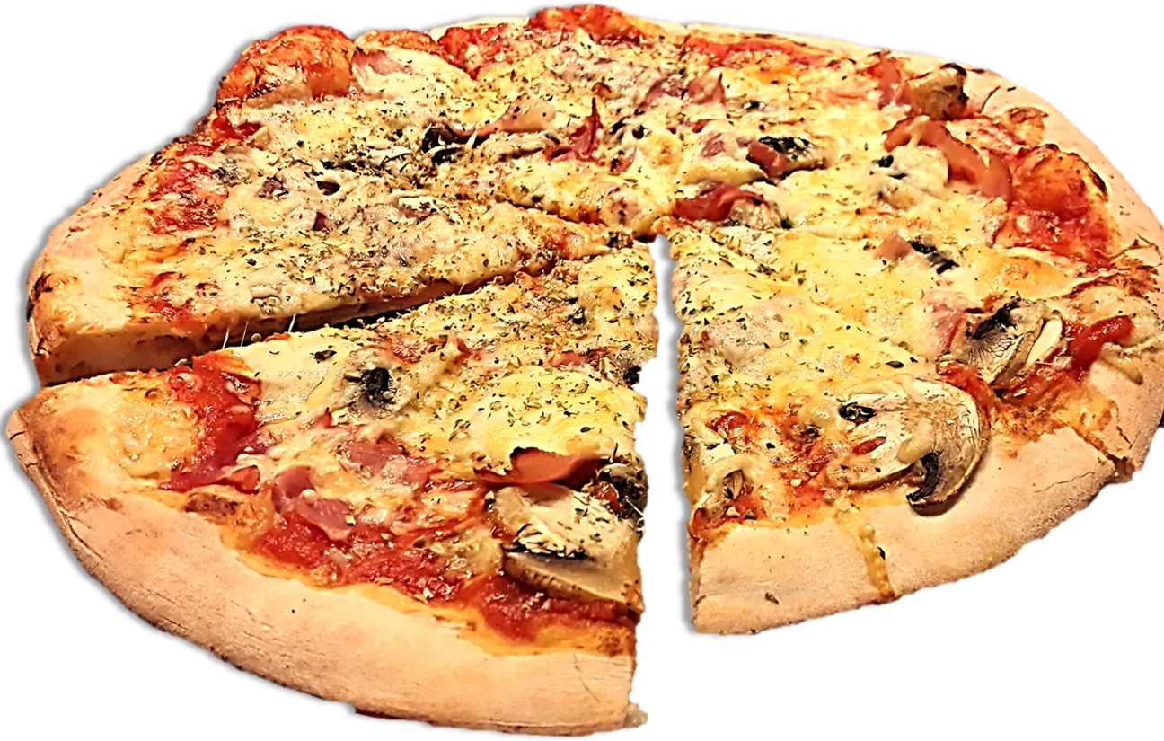 Cheesy Pizza with Mushrooms and Toppings
