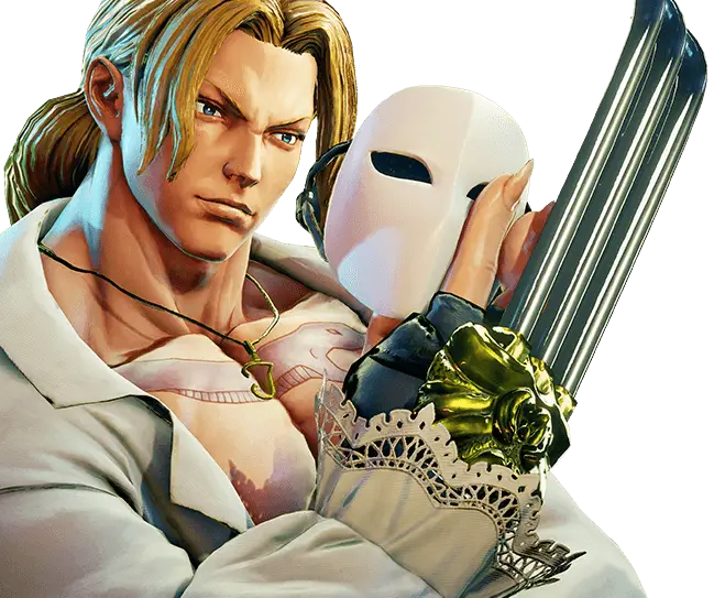 Masked Game Character with Sword