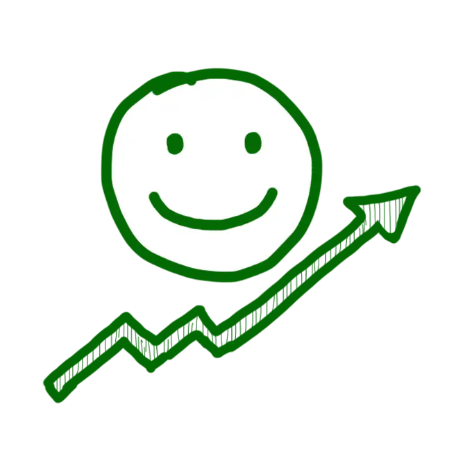 Smiley Face with Upward Arrow Icon
