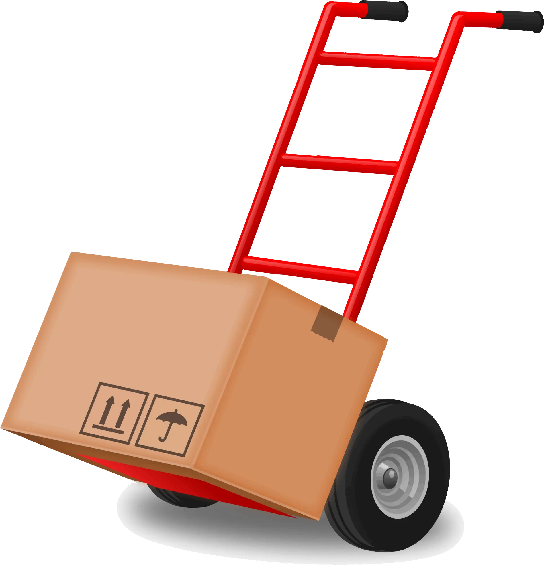 Red Hand Truck with Box