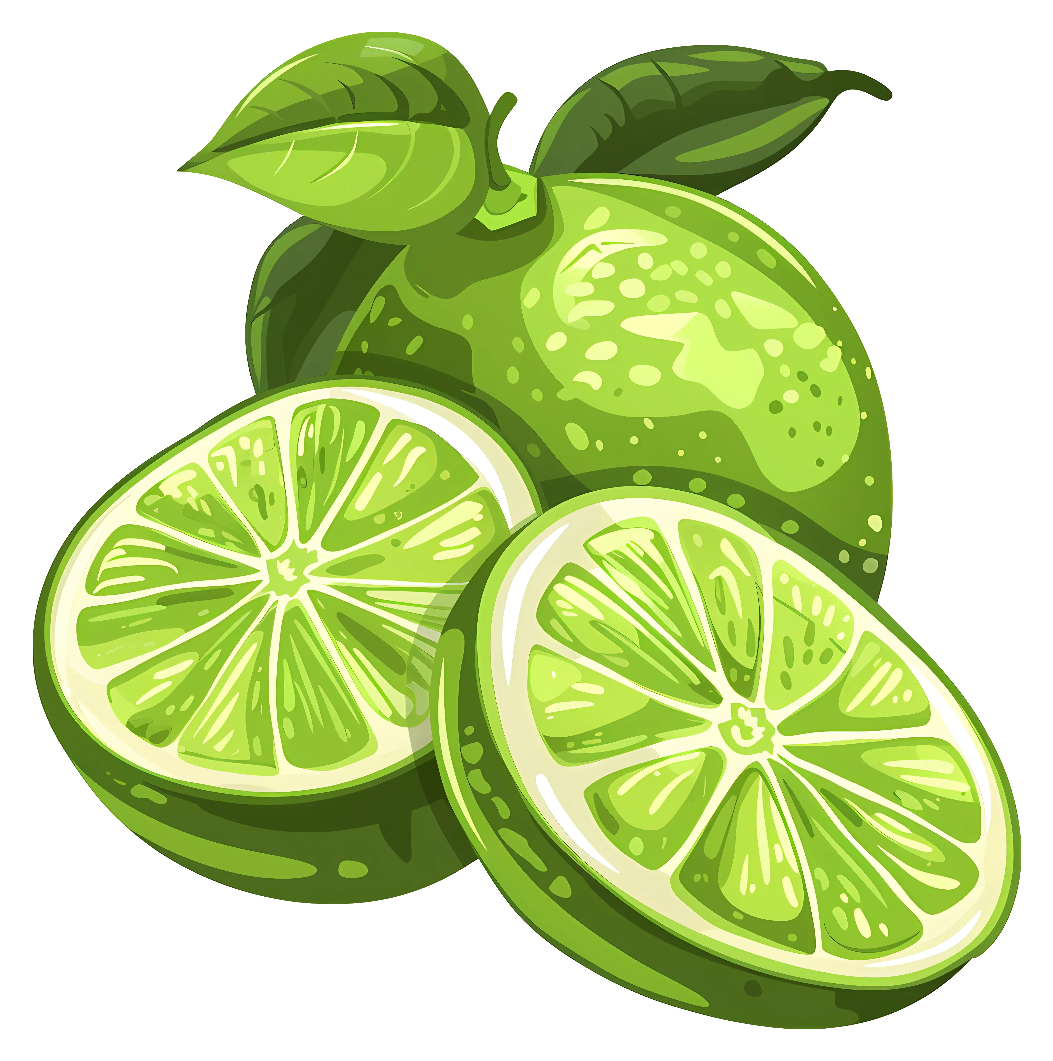 Green Lime Slices Illustration