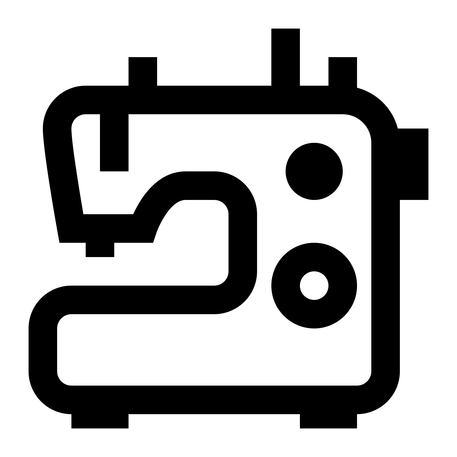 Sewing Machine Black Icon Silhouette