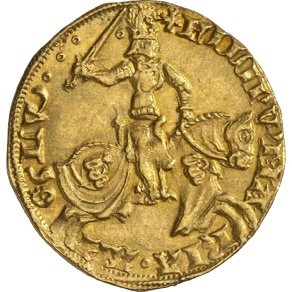 Gold Coin with Knight Design