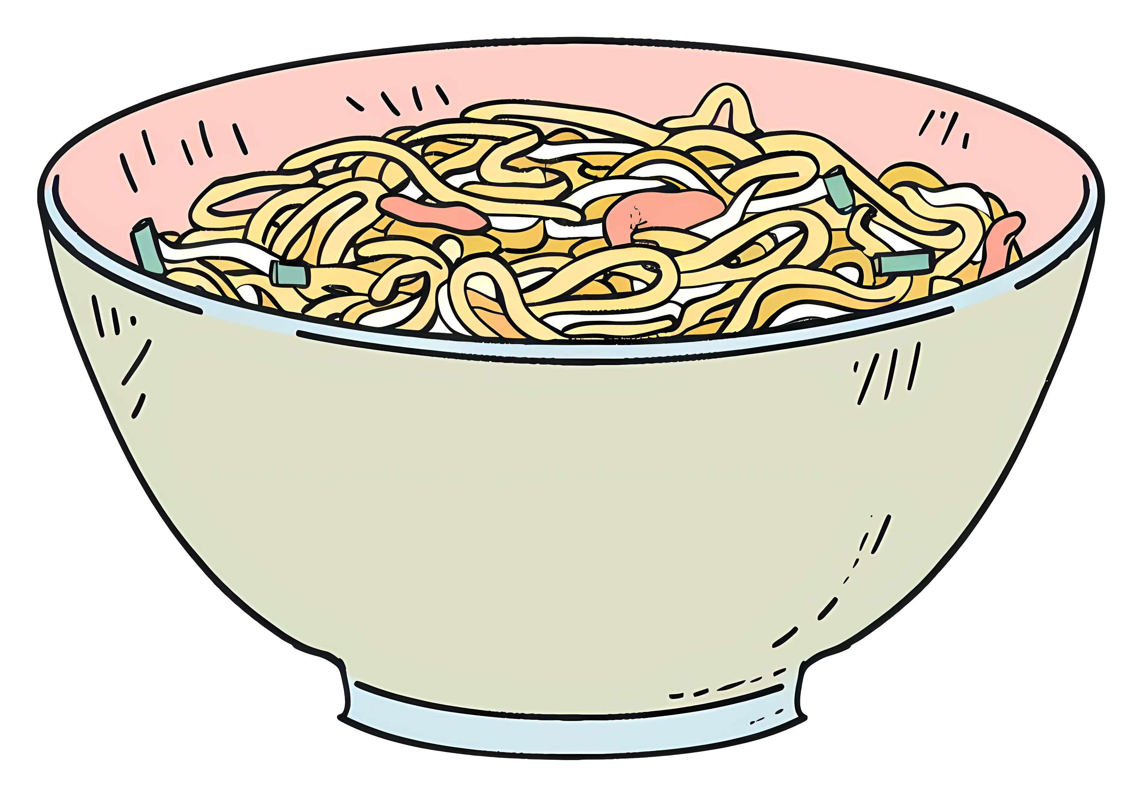 Bowl of Tasty Noodles with Ingredients