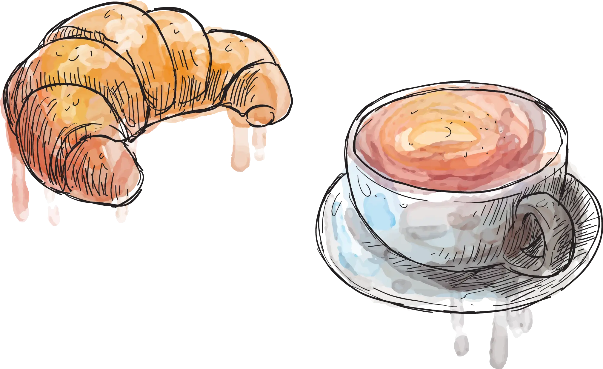 Croissant and Coffee for a Perfect Breakfast
