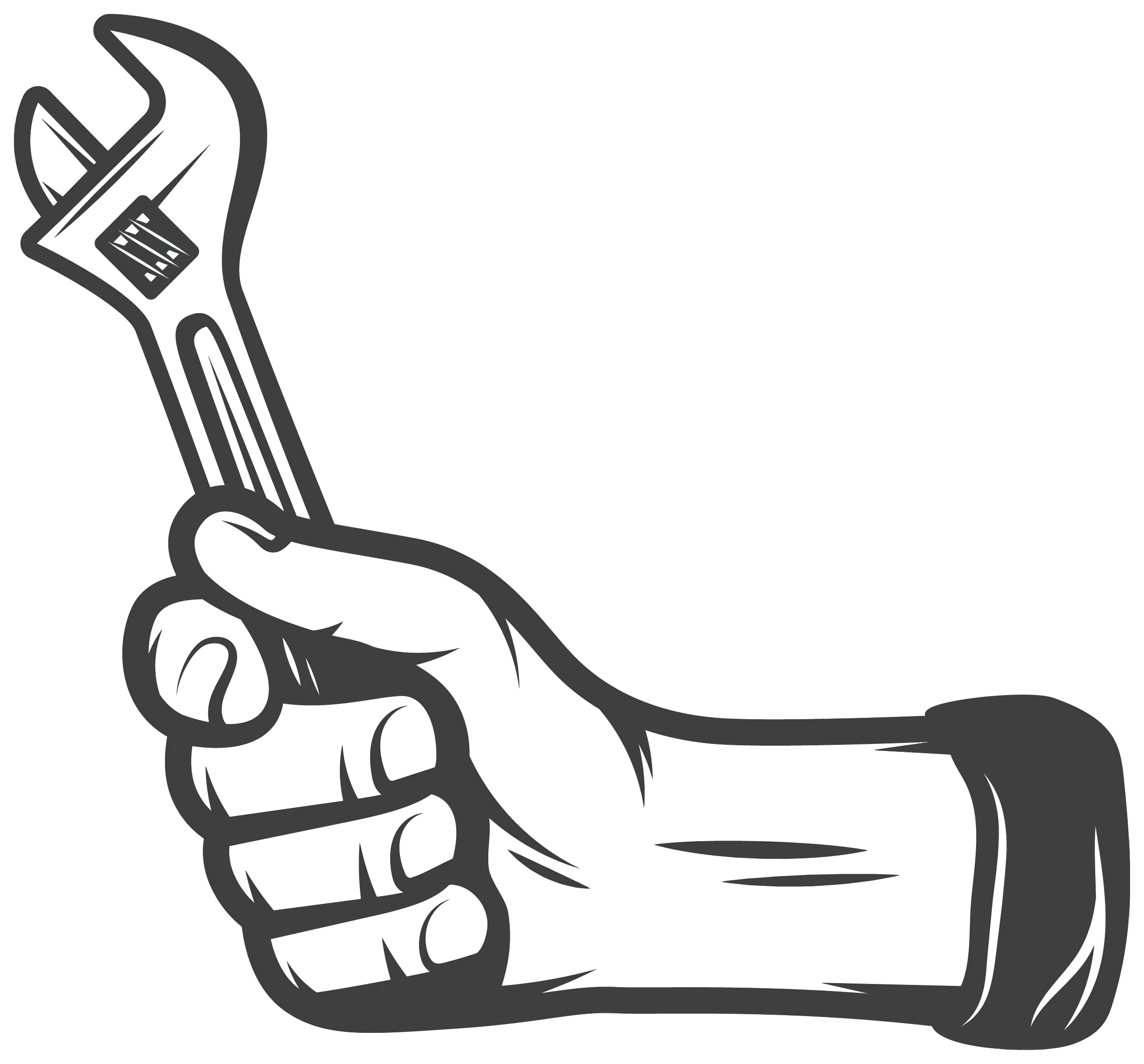 Hand Holding Wrench for Repair Illustration