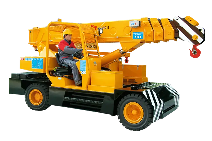 Yellow Construction Crane with Operator