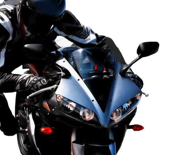 Motorcycle Rider with Black Racing Bike