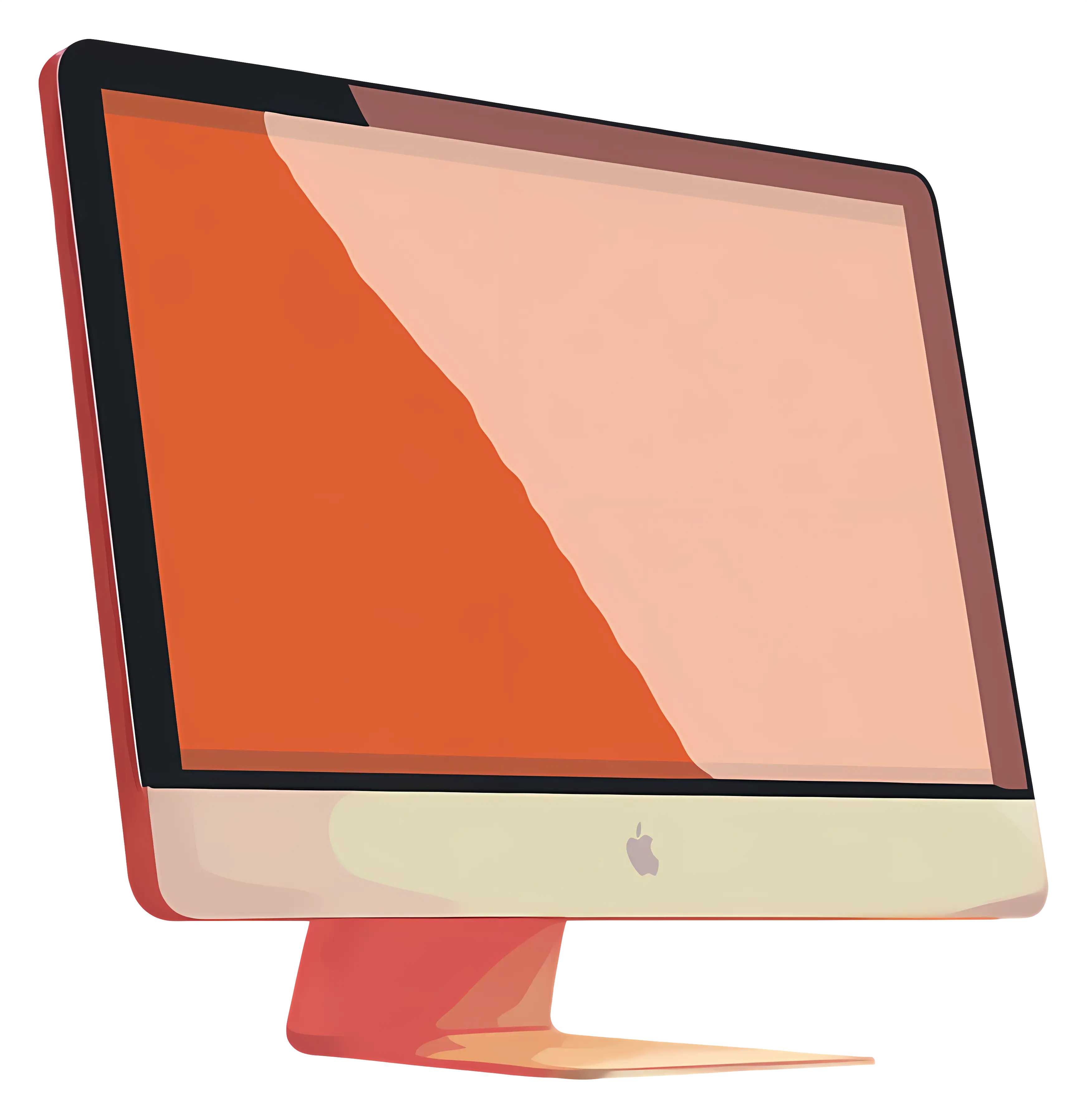 Modern Computer with Orange Screen