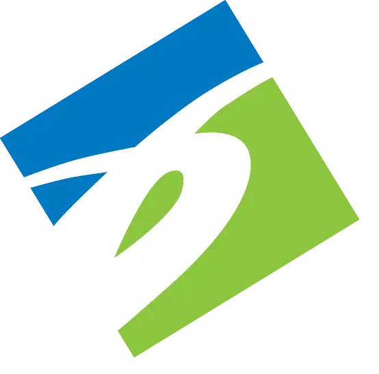 Abstract Green and Blue Geometric Logo