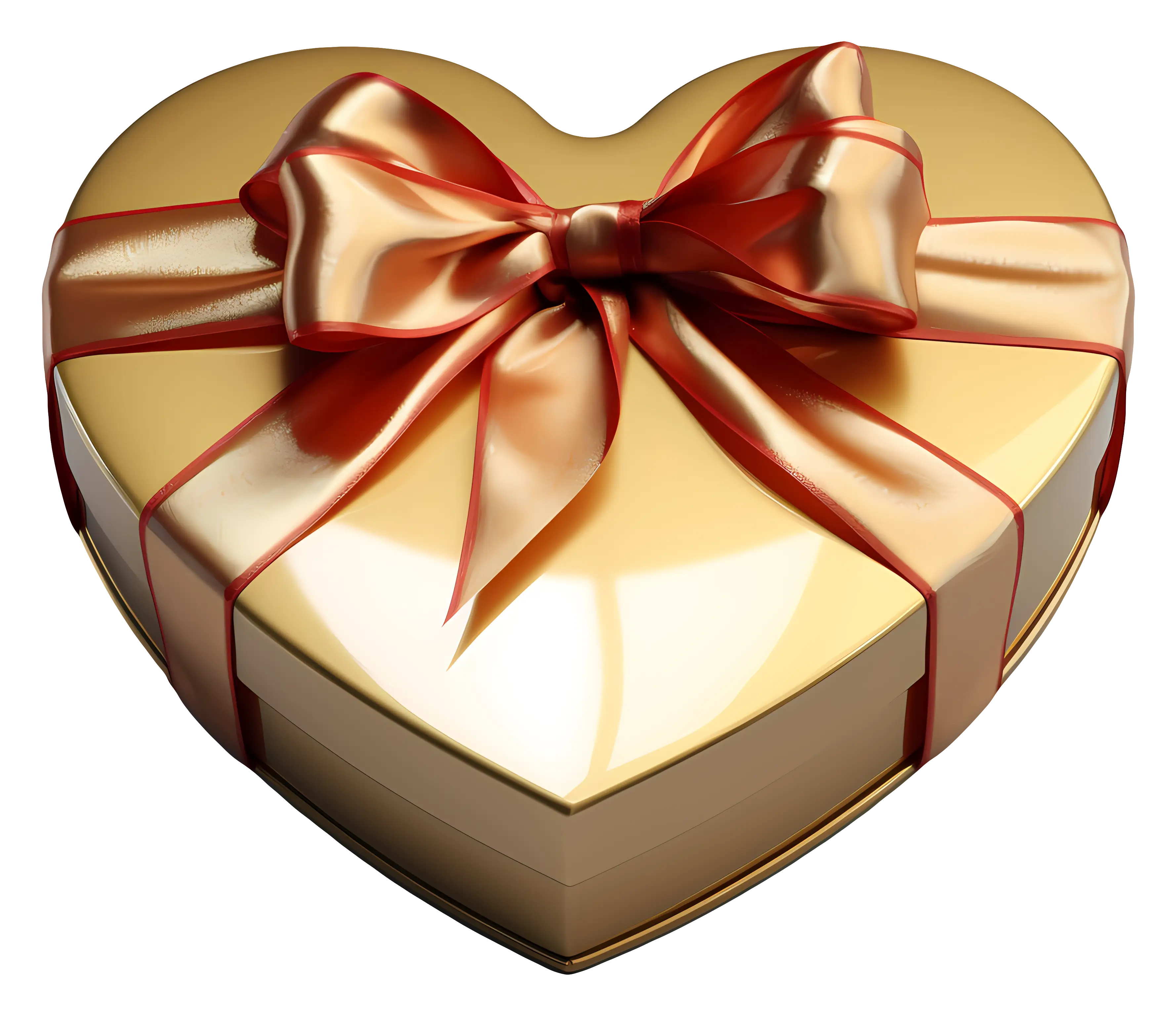 Golden Heart-Shaped Gift Box