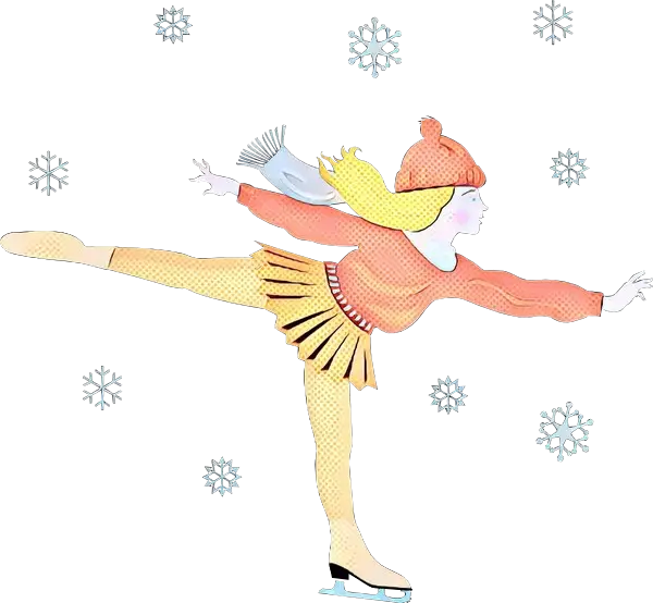 Ice Skater Performing in Winter Scene