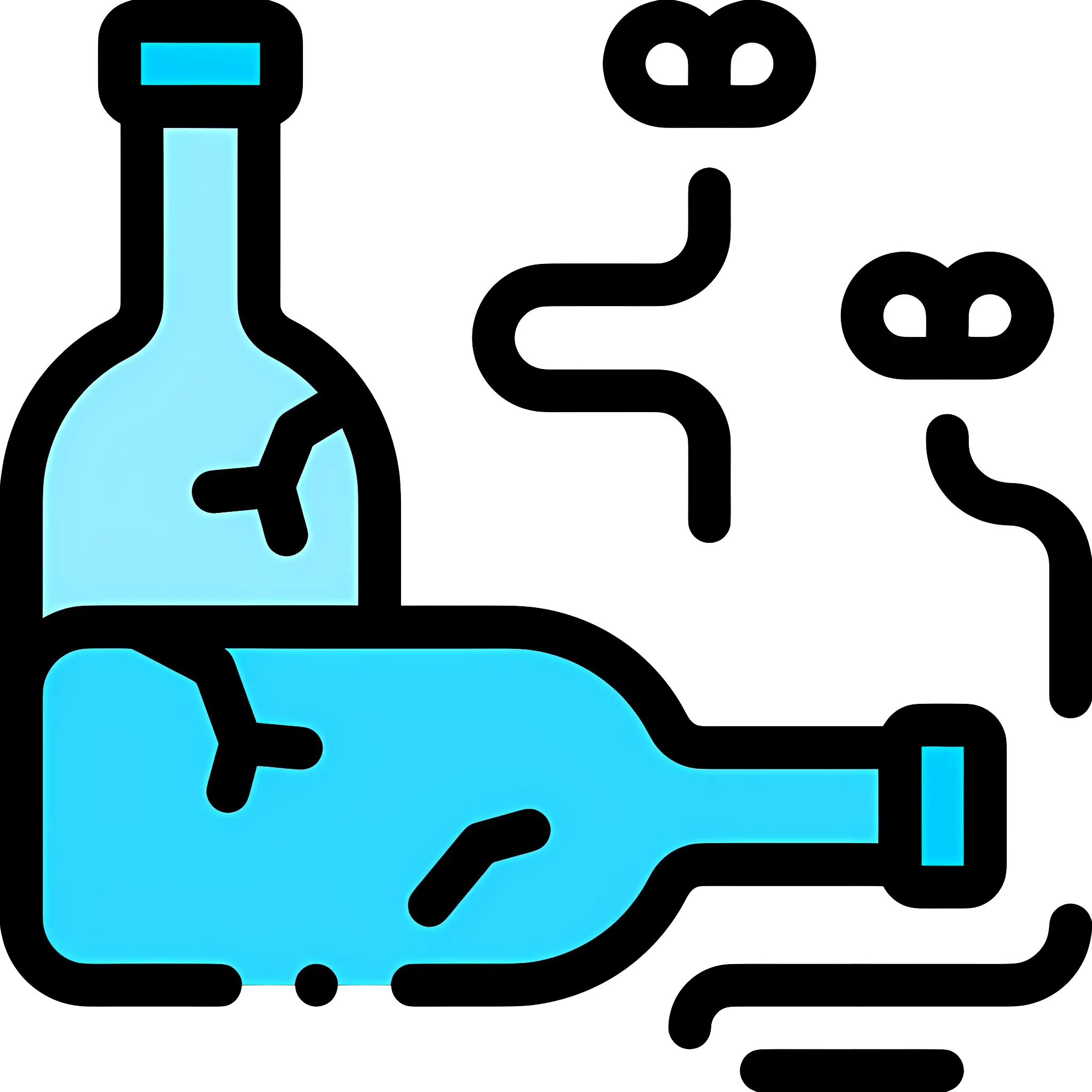 Broken Glass Bottles