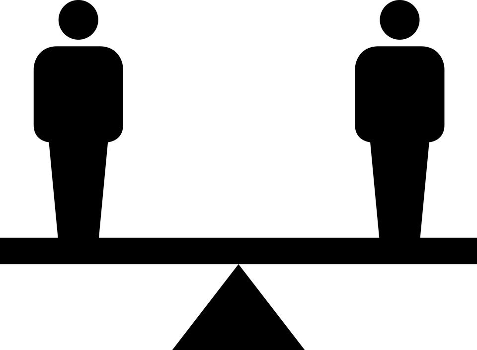 Balance Scale Illustration with Human Icons