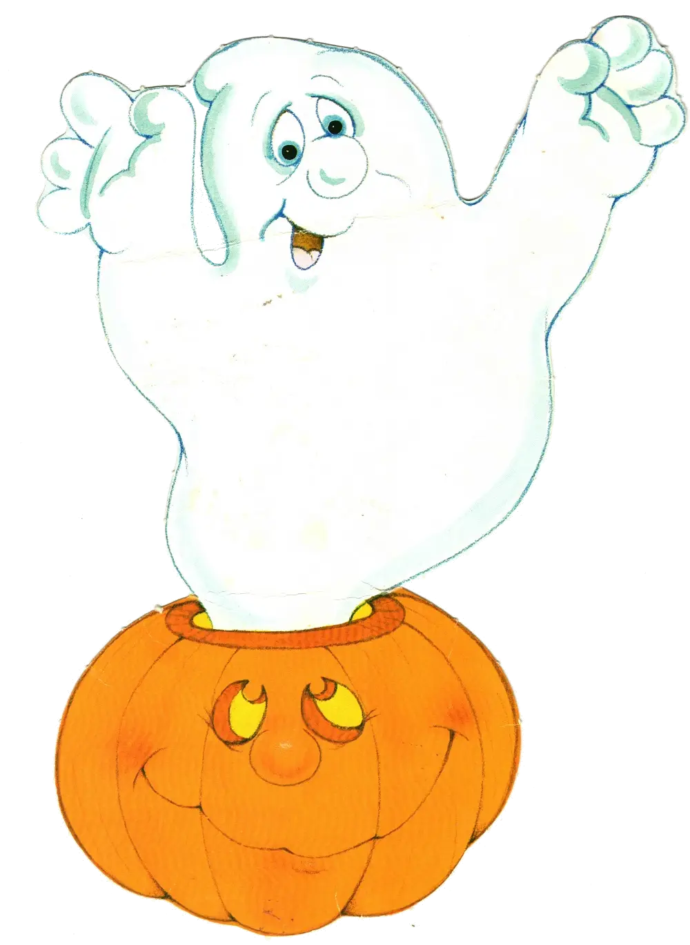 Cute Ghost and Pumpkin for Halloween