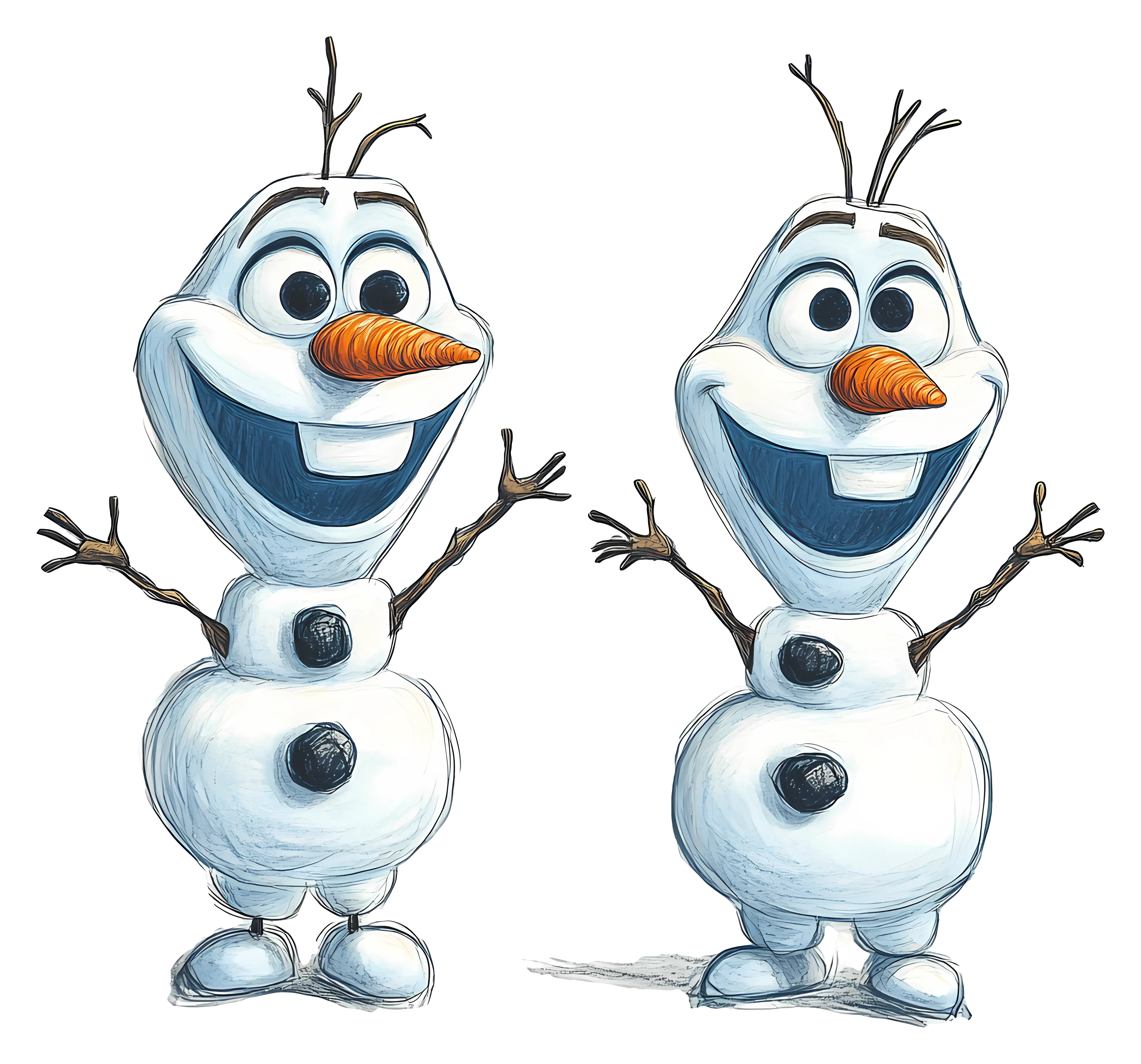 Cheerful Cartoon Snowman with Festive Joy