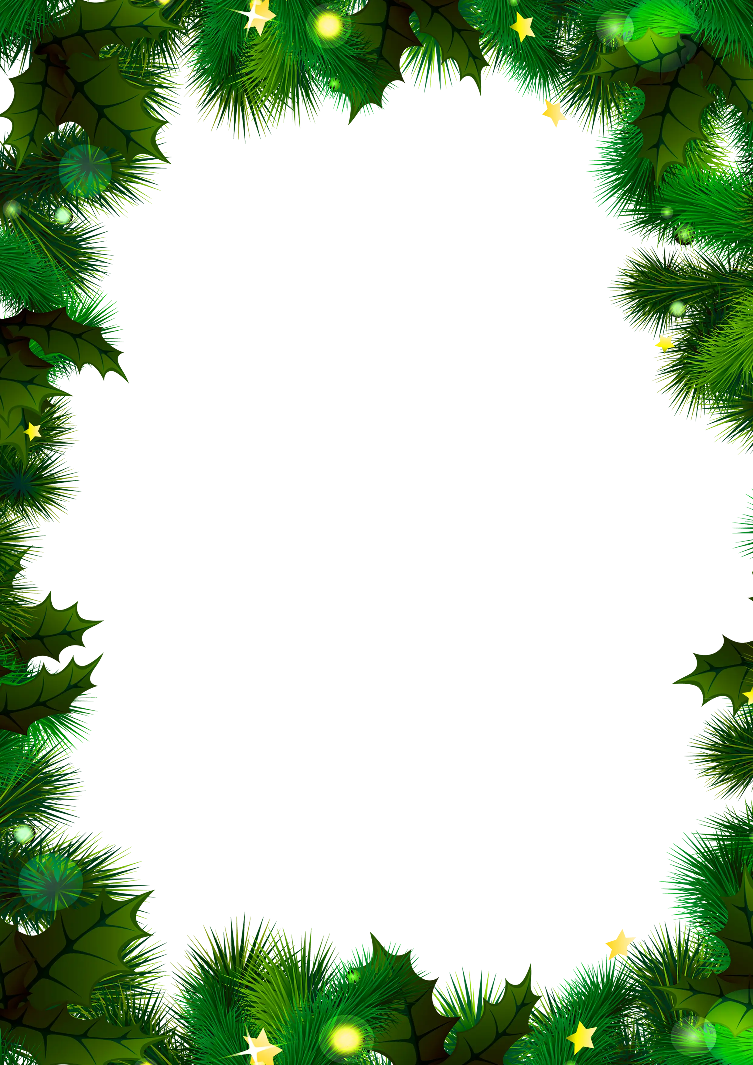 Festive Green Holiday Frame with Decorations