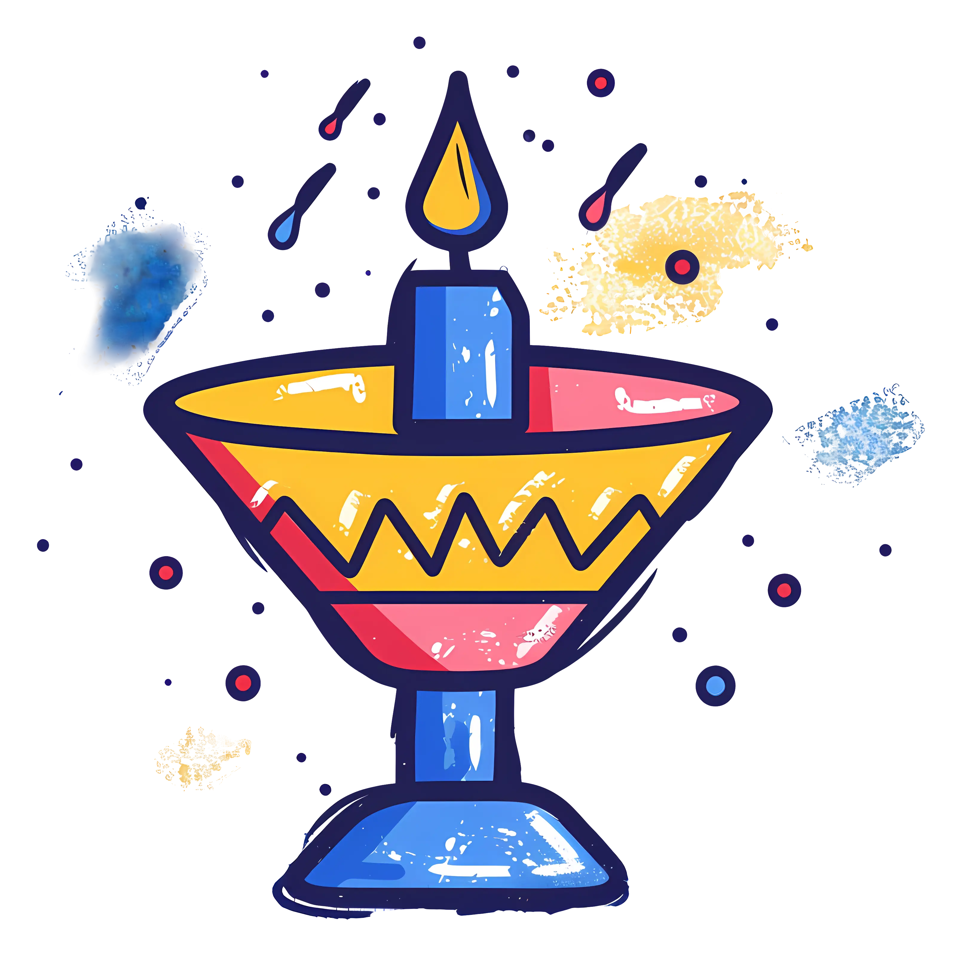 Colorful Candle Lamp Doodle