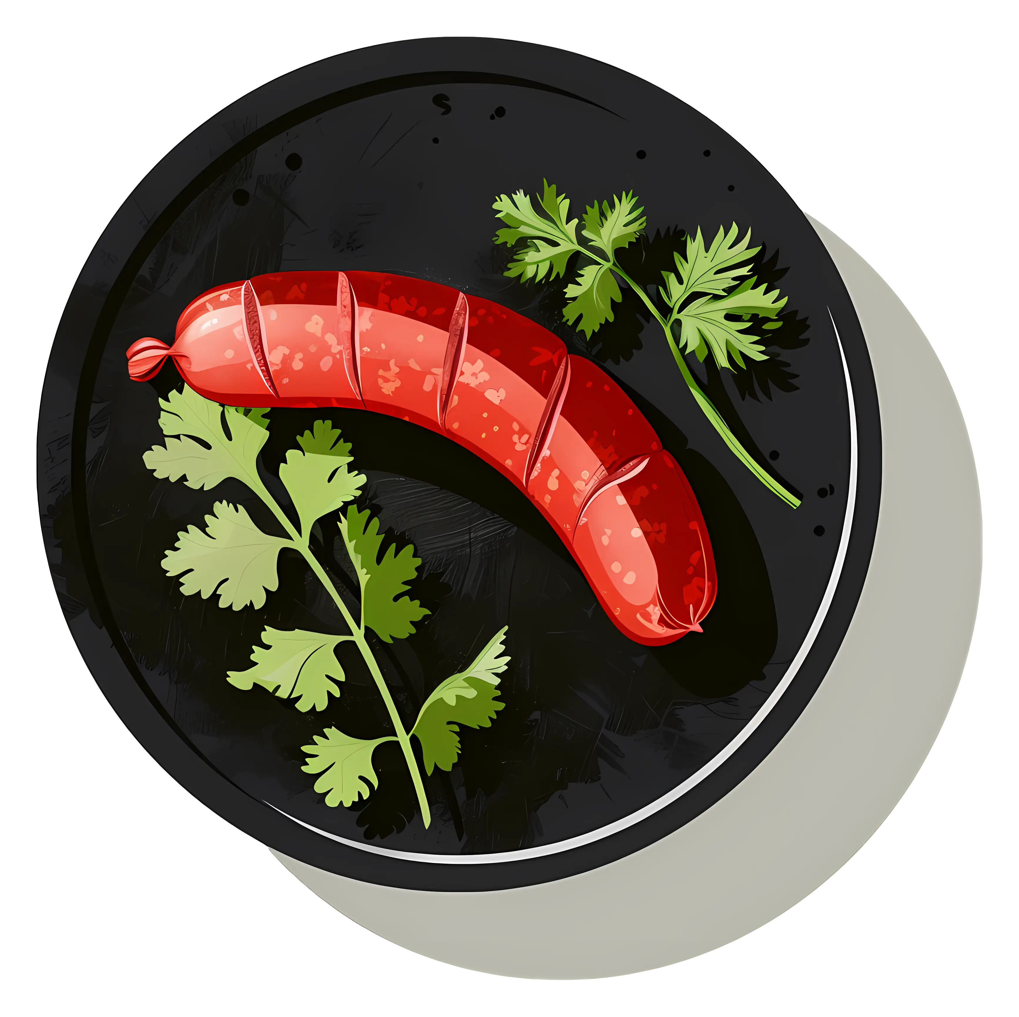 Elegant Sausage Dish with Coriander Garnish