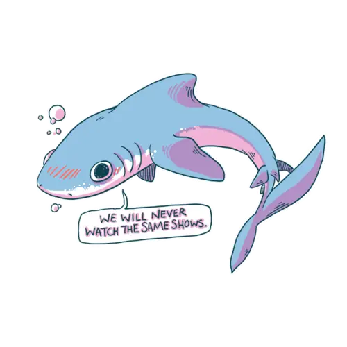 Cute Cartoon Shark with Speech Bubble