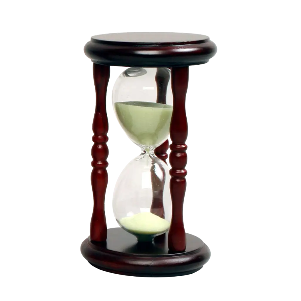 Wooden Hourglass with Sand Timer