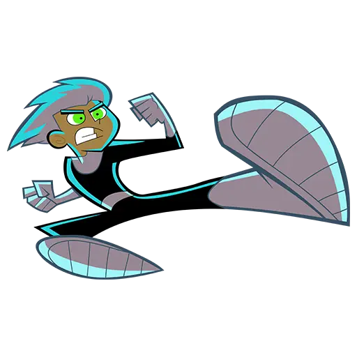 Cartoon Superhero in Active Fighting Pose