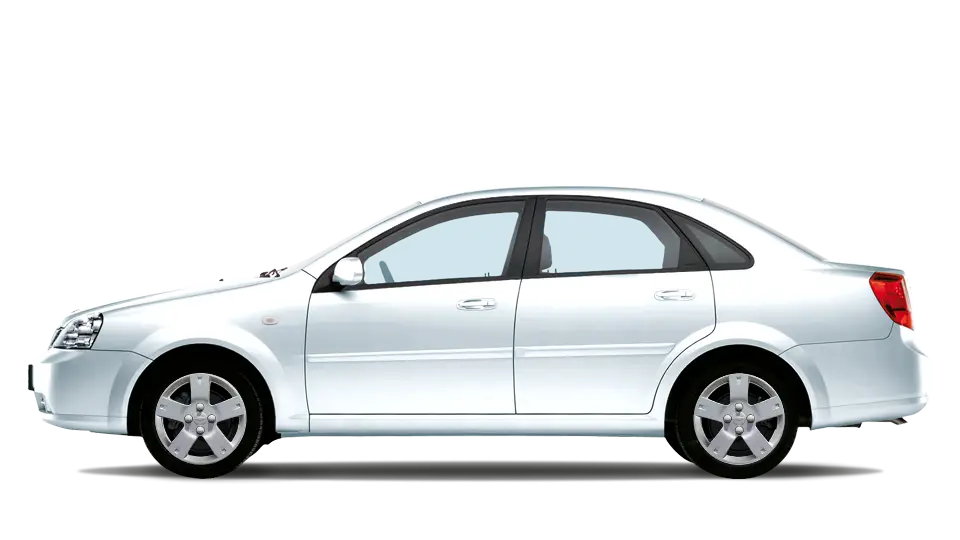 White Sedan in Side View