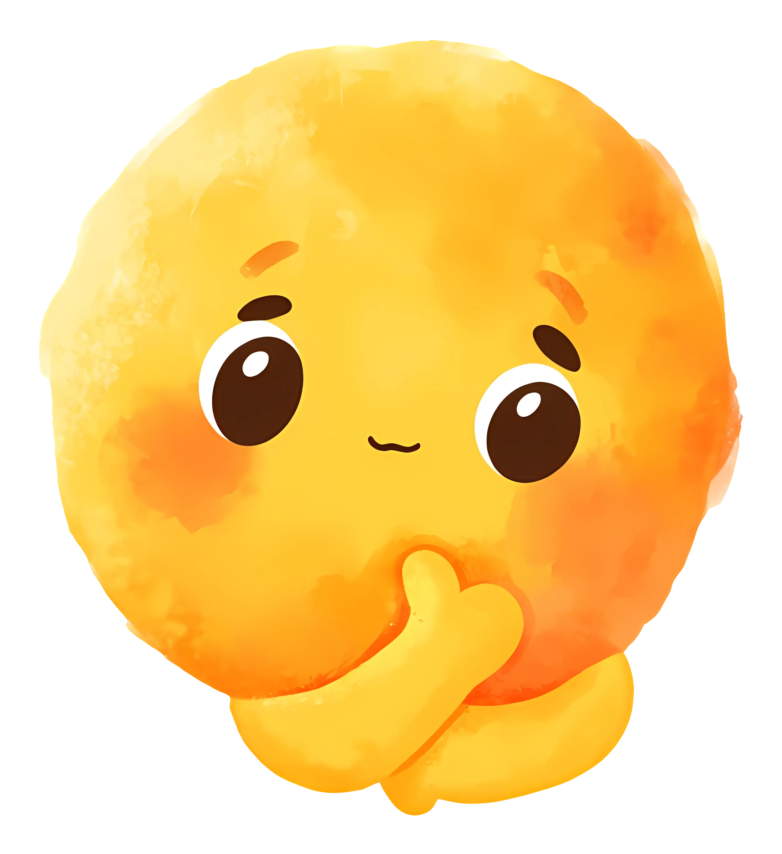 Cute Cartoon Orange with Blush