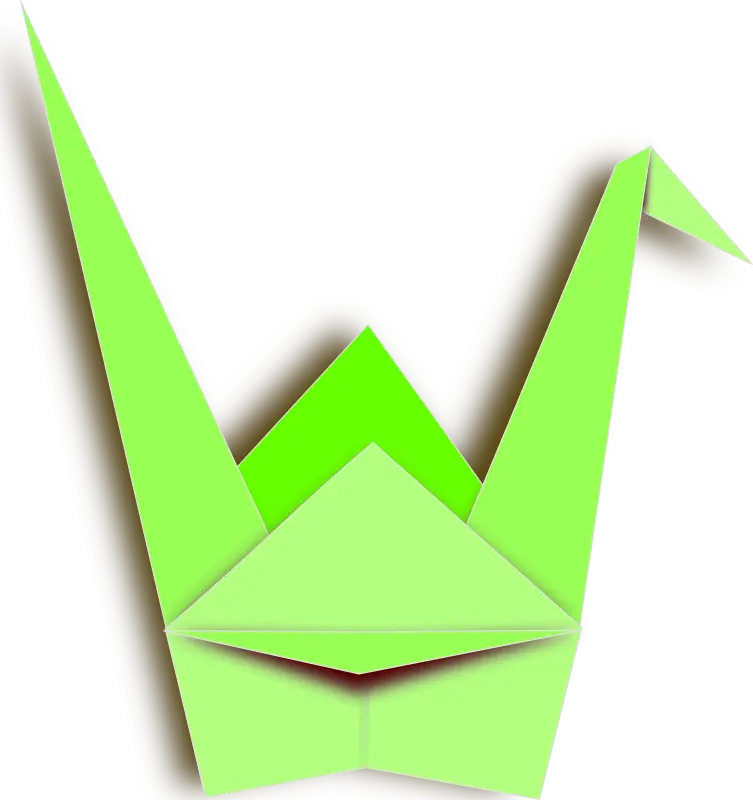 Green Origami Crane