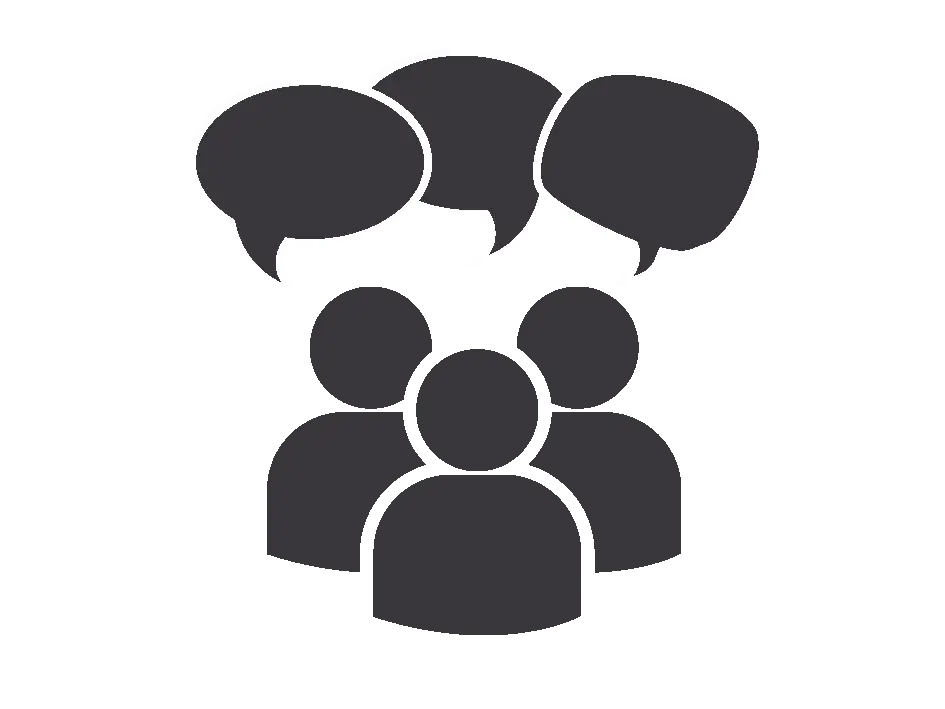 People Communicating with Speech Bubbles Icon