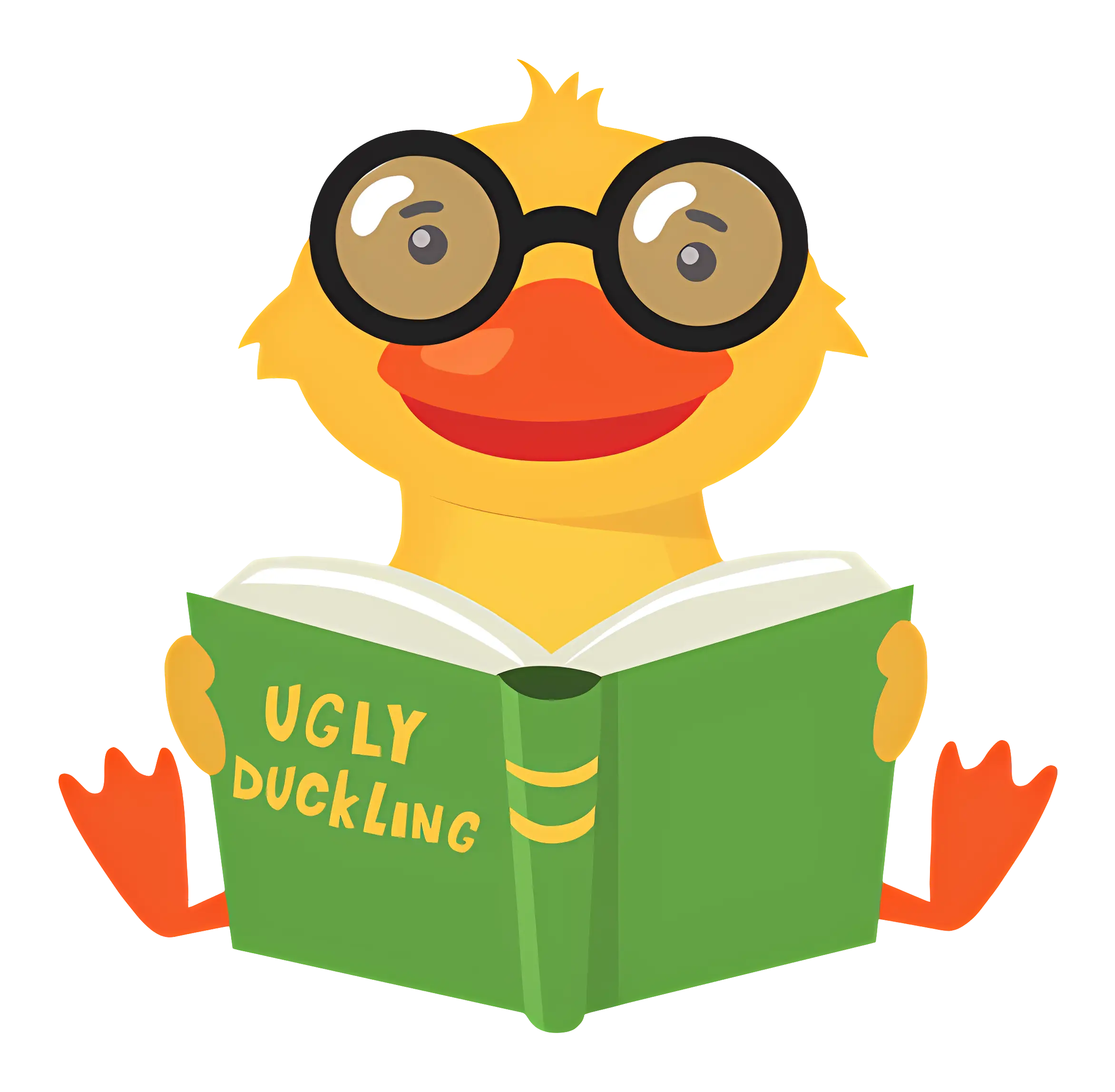 Duck with Glasses Reading a Book