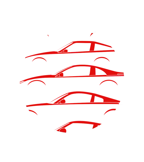 Red Car Silhouettes Design