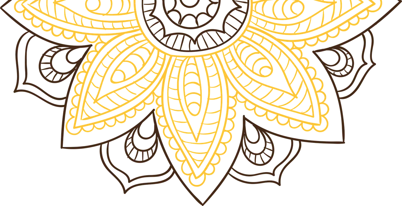 Golden Mandala Flower Design