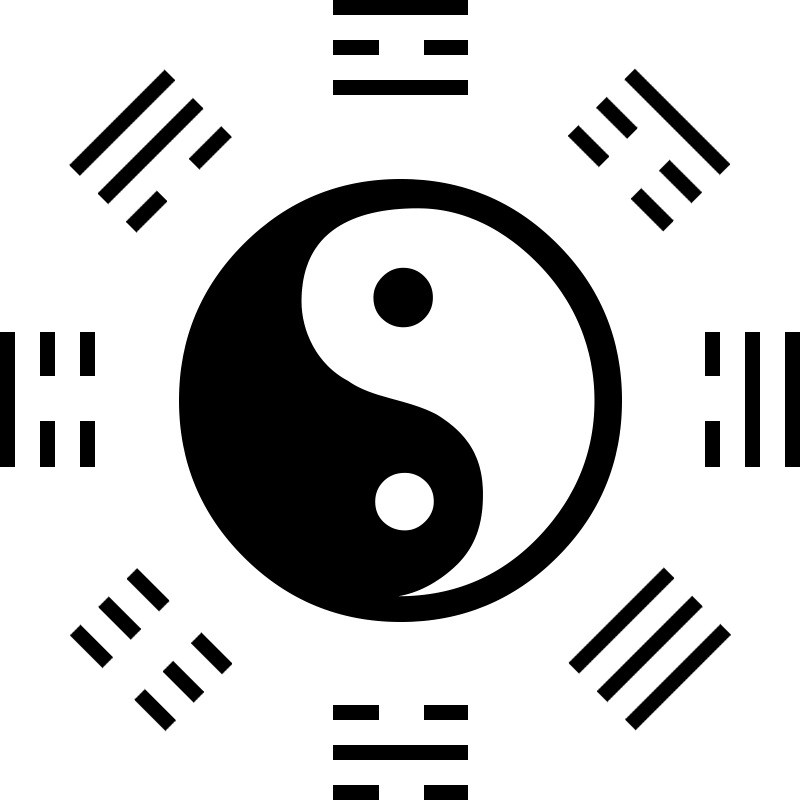 Yin and Yang Symbol with Surrounding Design