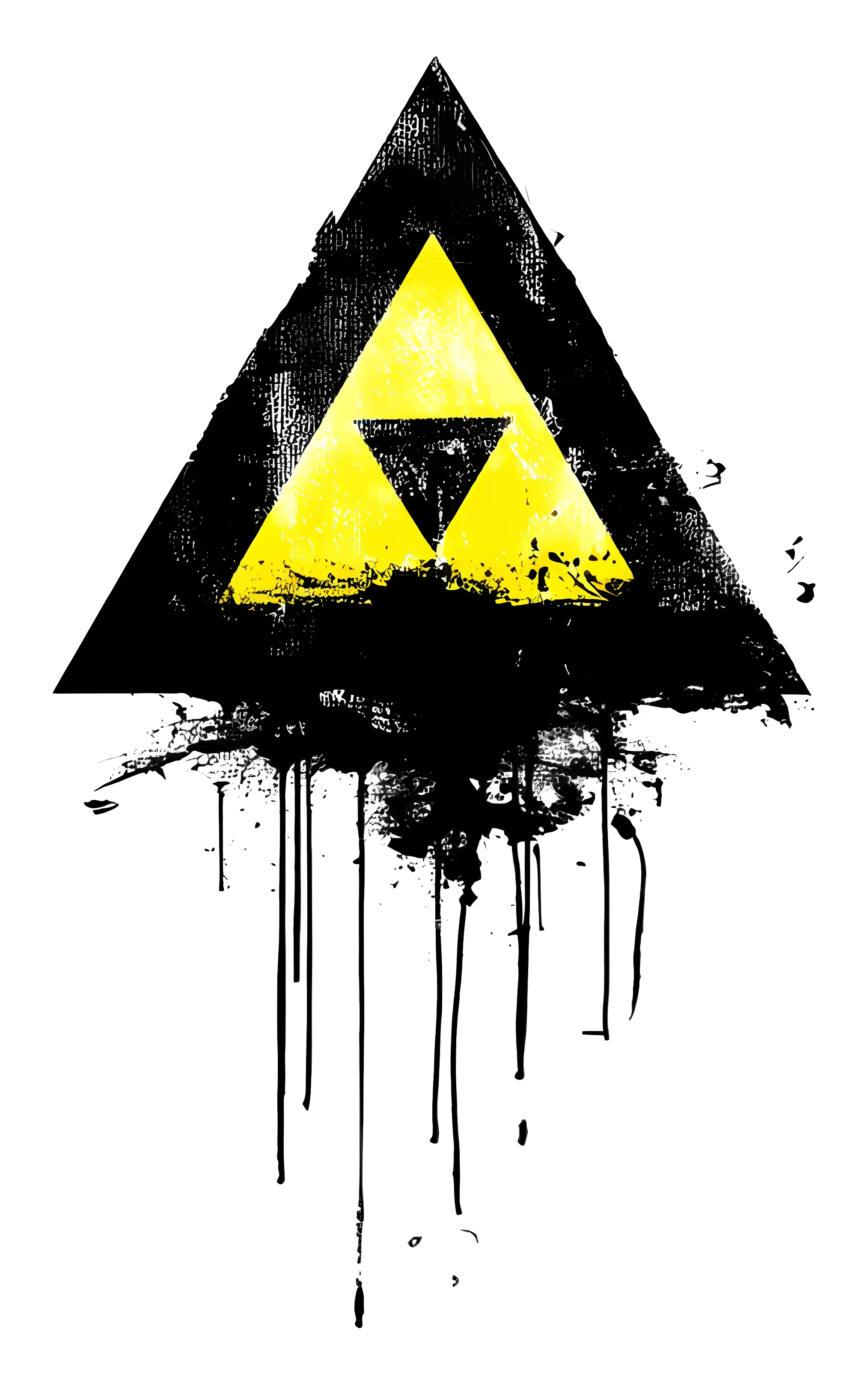Grunge Yellow Triangle Symbol