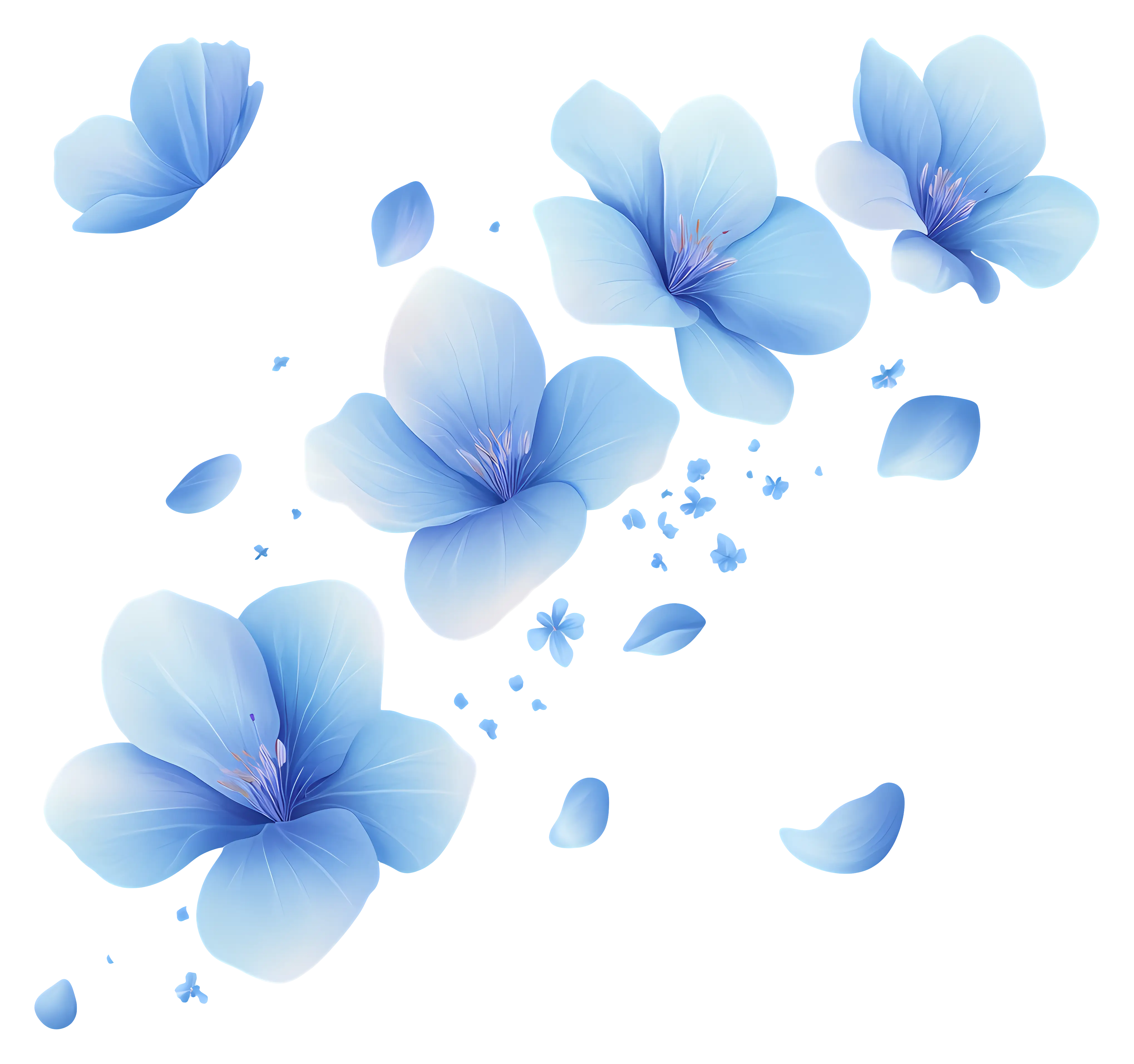 Blue Flowers in Bloom