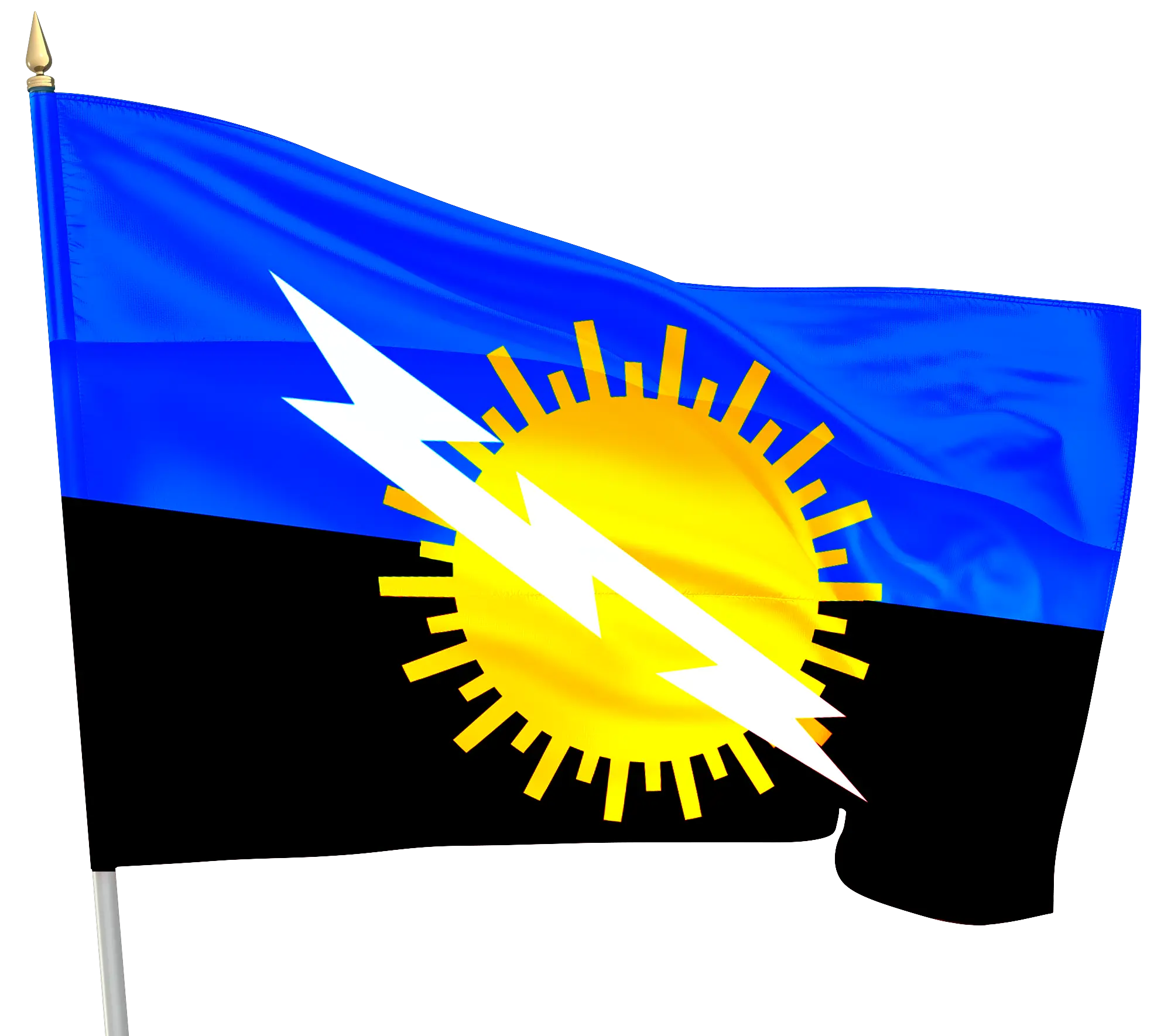 Flag with Sun and Lightning Bolt