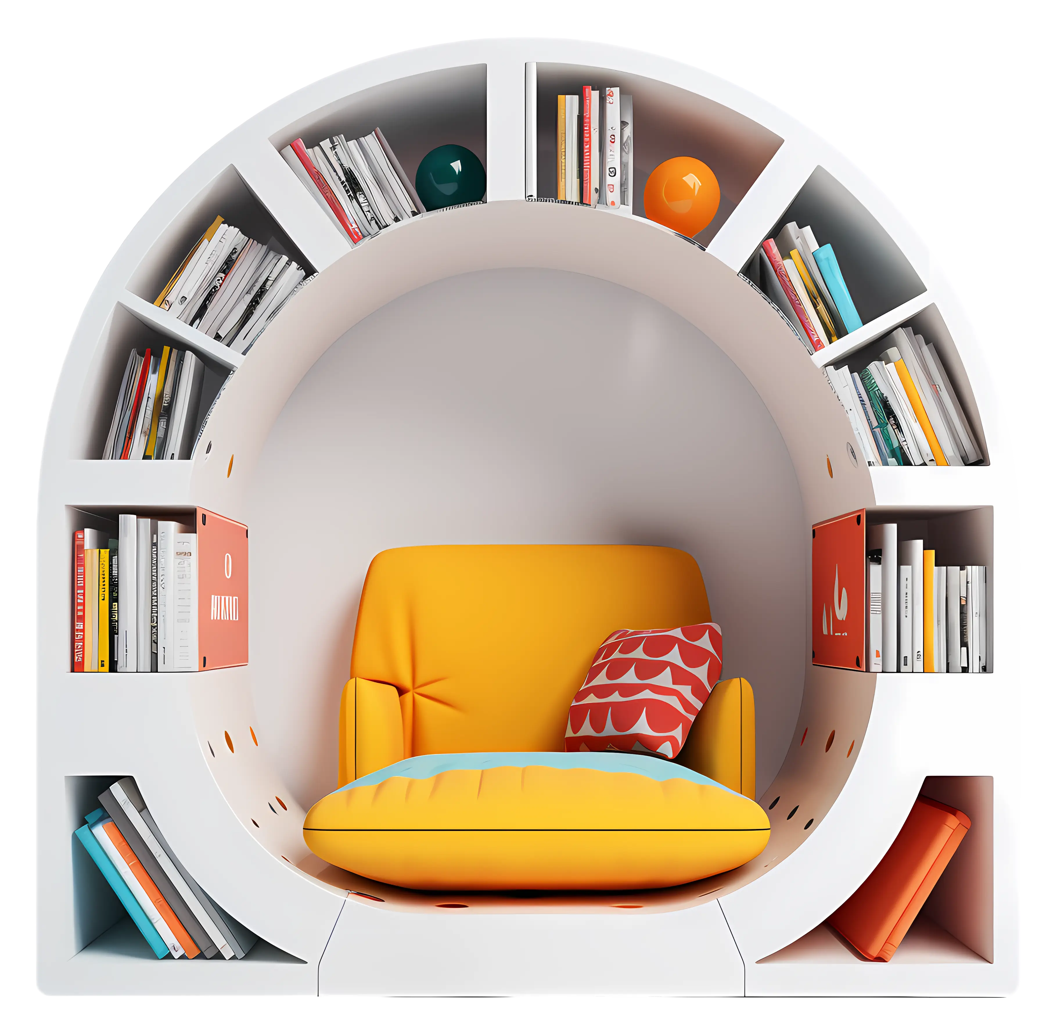 Modern Bookshelf with Chair