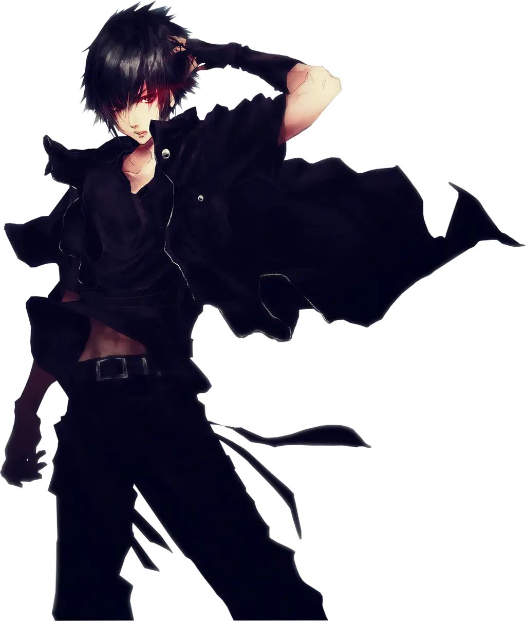 Cool Anime Character in Black Outfit