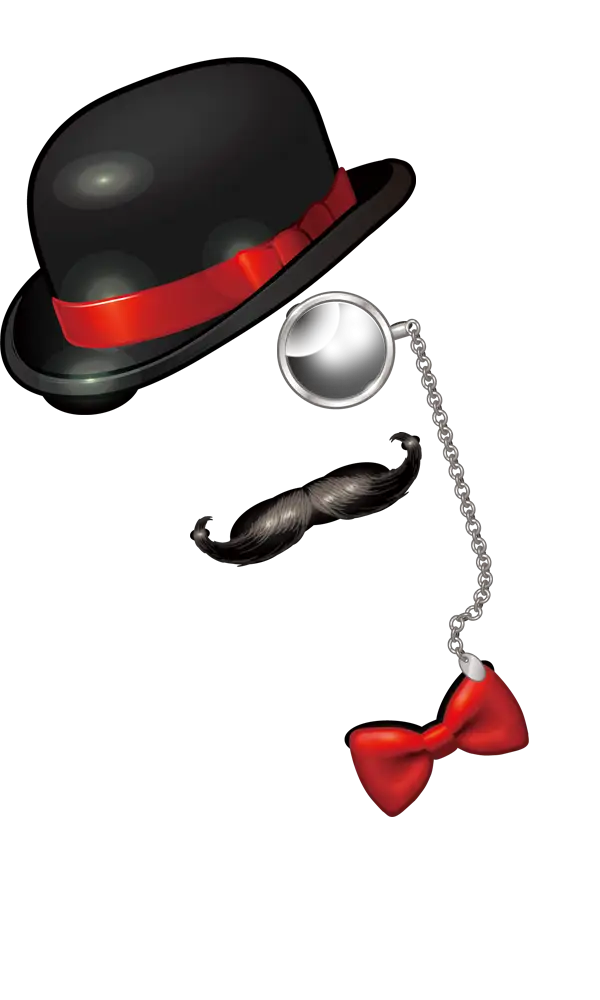 Gentleman Costume Accessories with Bowler Hat and Monocle