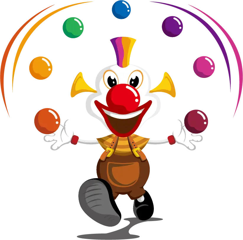 Colorful Juggling Clown