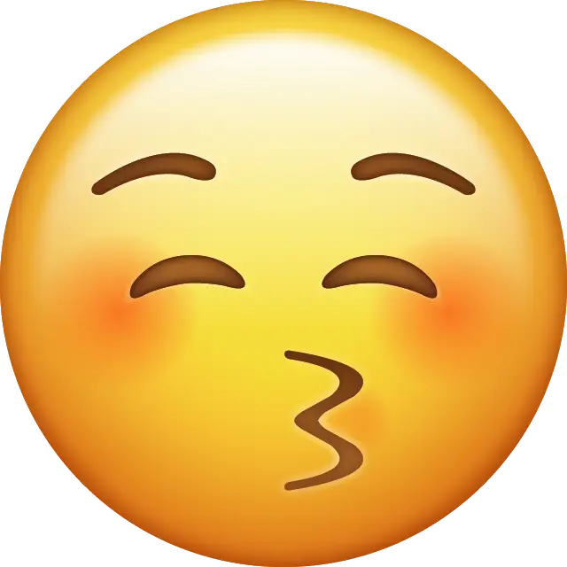 Cute Blushing Kissing Emoji Art
