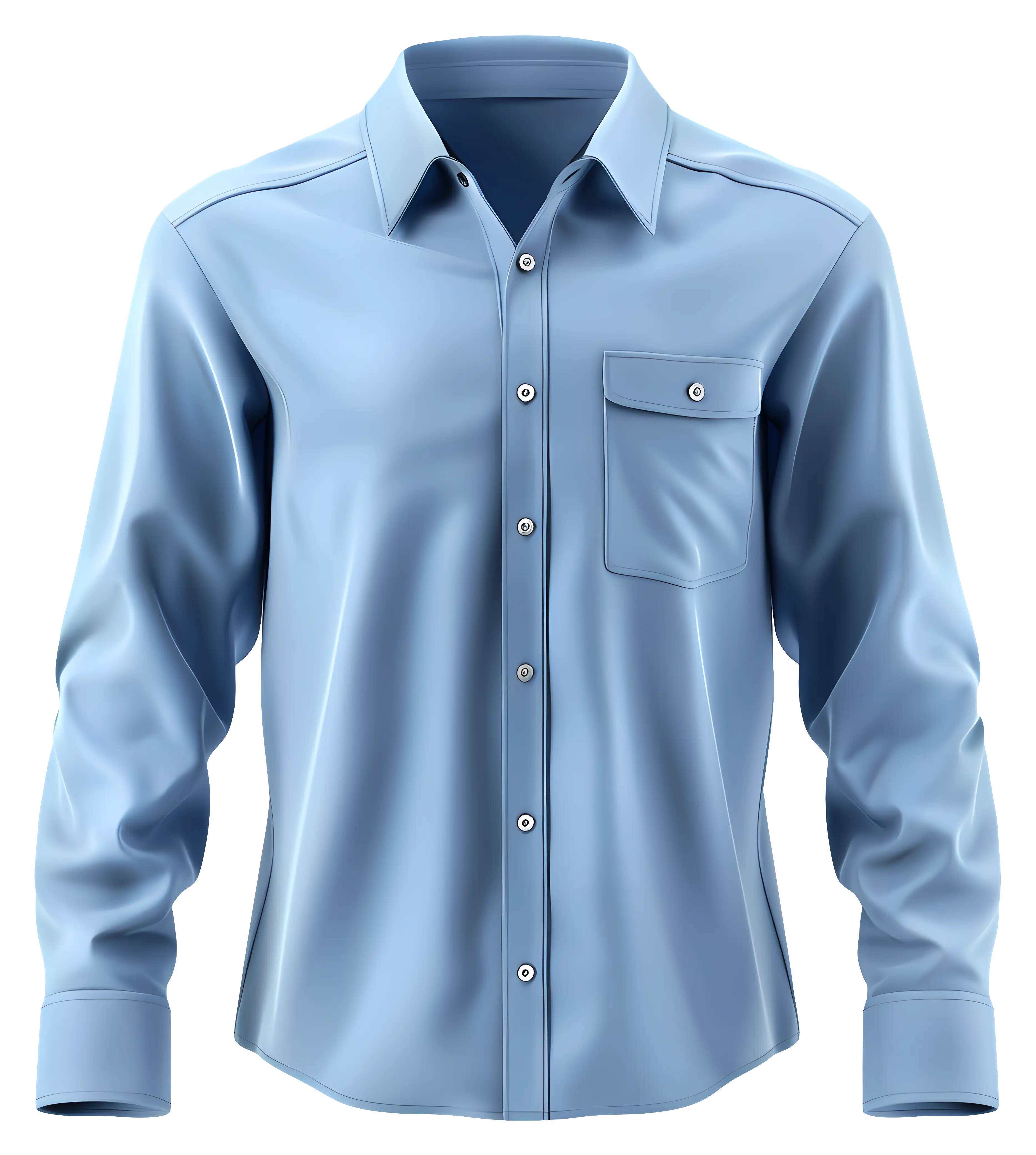 Blue Formal Long-Sleeve Shirt