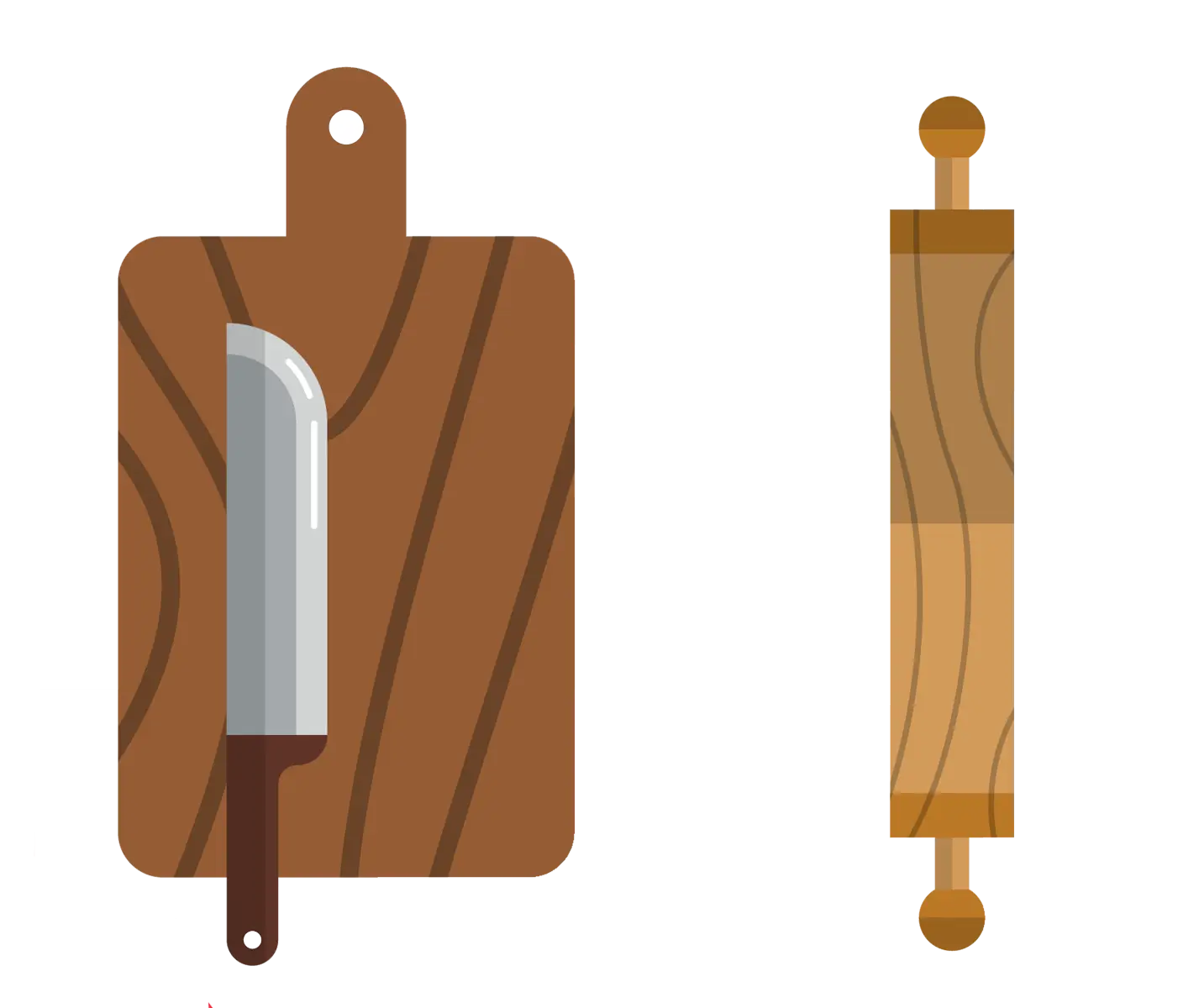 Wooden Cutting Board and Rolling Pin