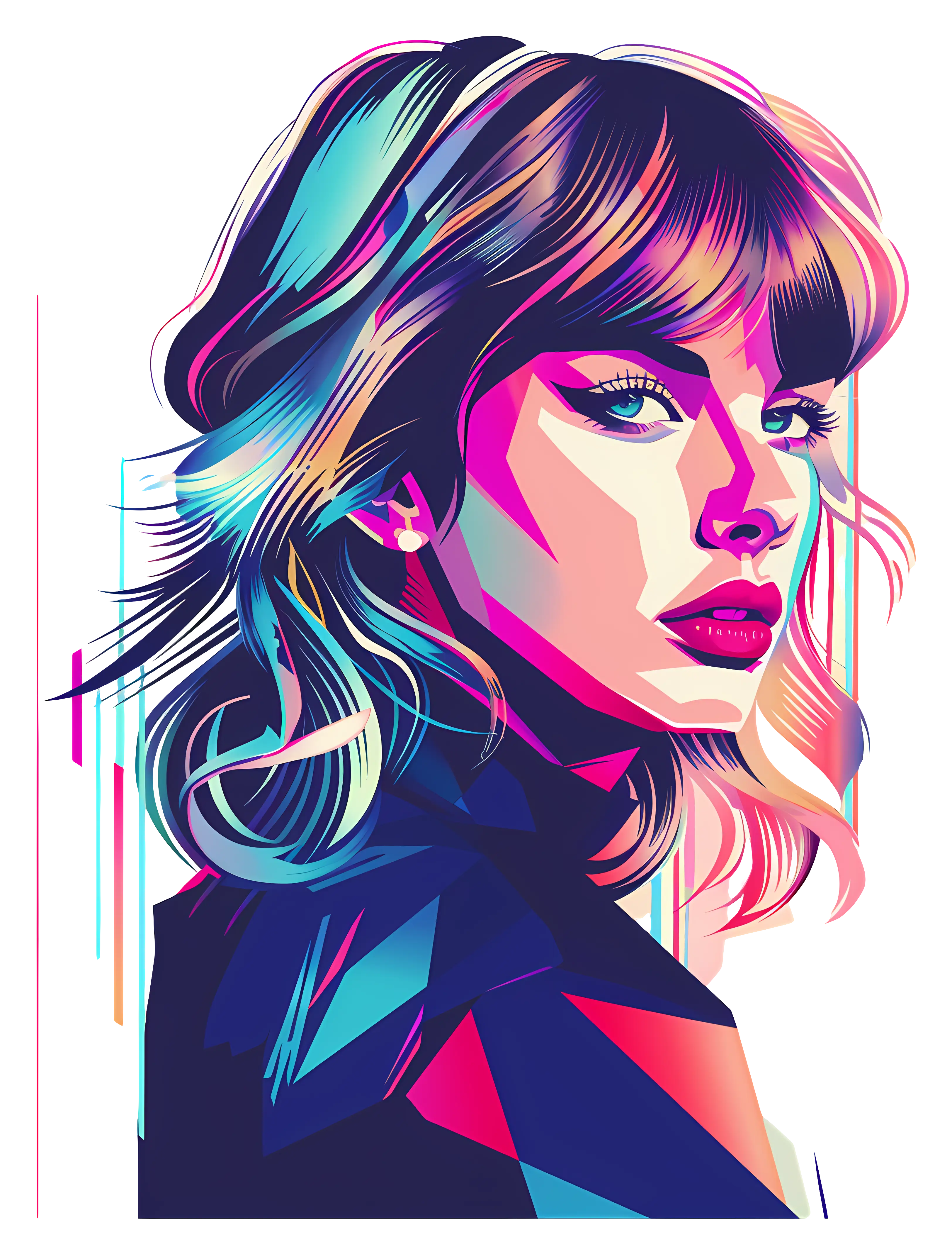 Colorful Portrait of a Woman