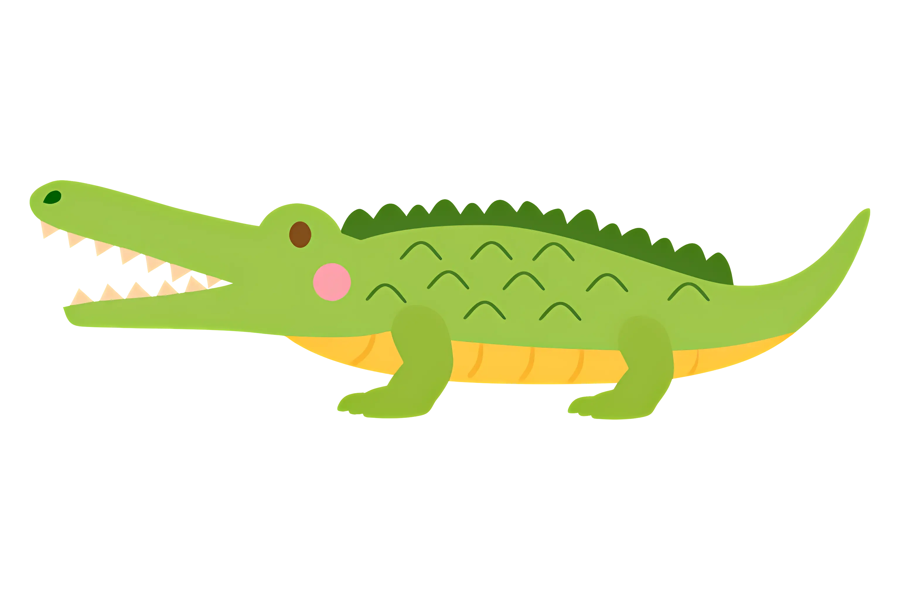 Cartoon Crocodile with Playful Expression