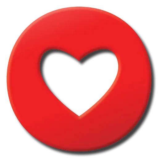 Red Heart Symbol Inside a Circular Shape