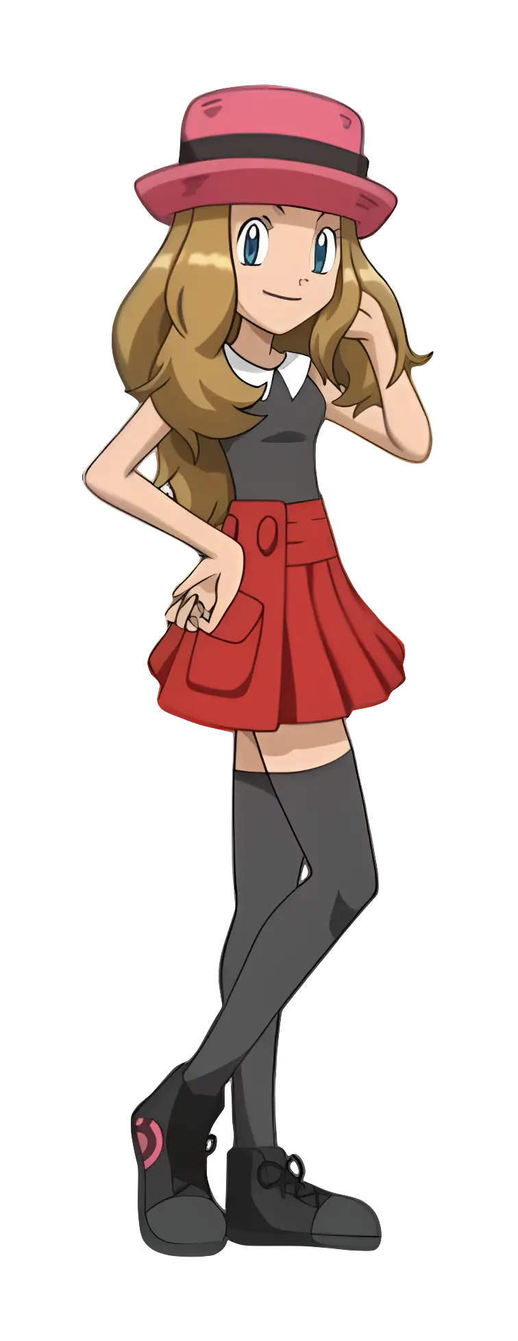 Stylish Animated Character with Red Skirt