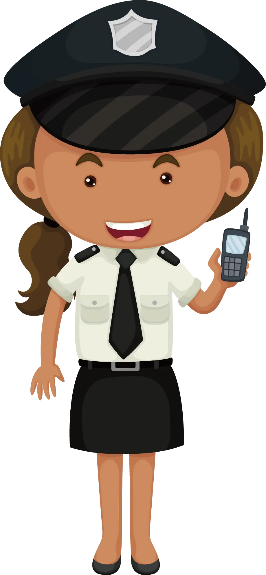 Smiling Policewoman Cartoon