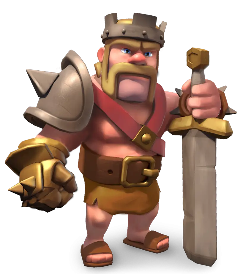 Armored Cartoon Barbarian Character Holding Sword